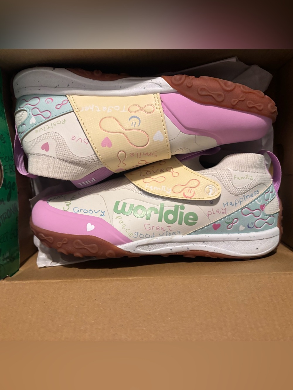 Kids' Pastel Pink & Mint Velcro Sneakers